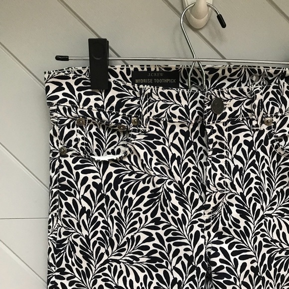 J. Crew Patterned Midrise Toothpick Ivy Jeans - Picture 4 of 7